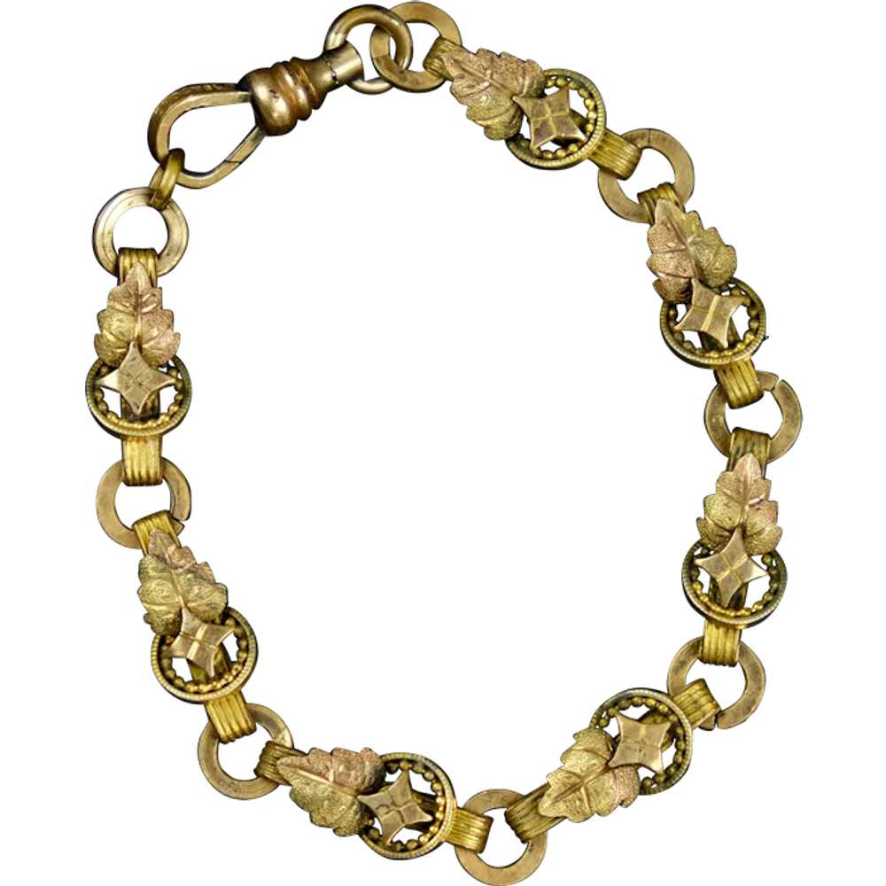 Victorian 9K Gold Fronts Book Chain Bracelet - image 1