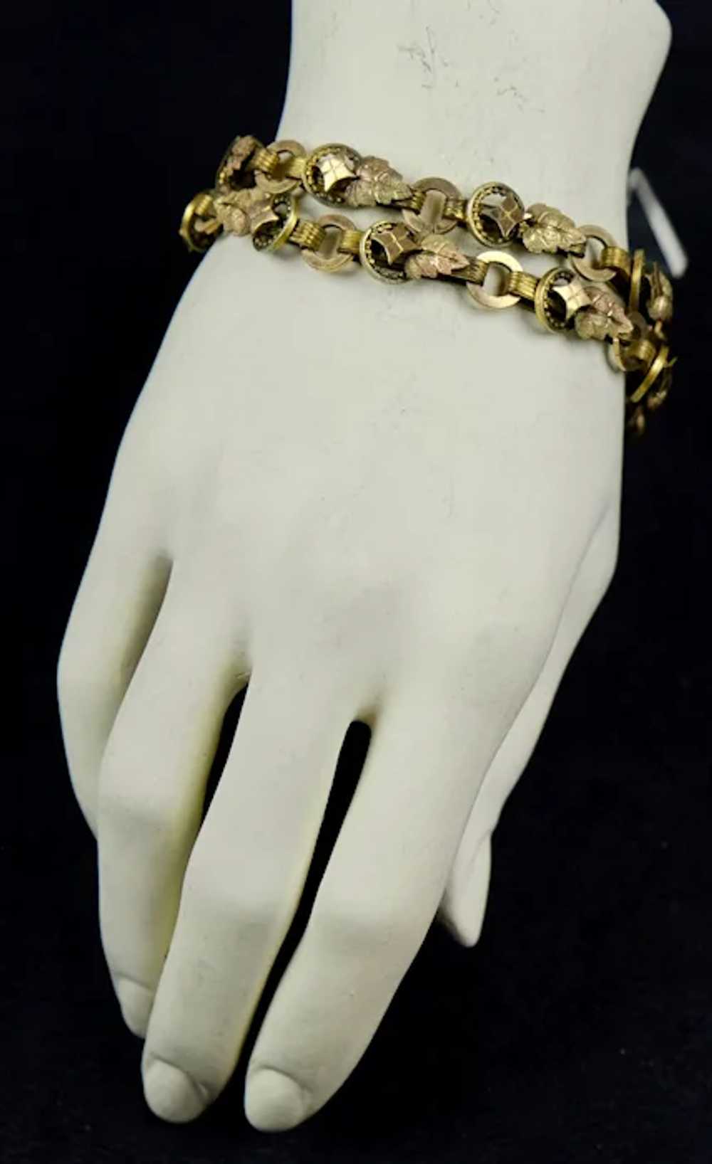 Victorian 9K Gold Fronts Book Chain Bracelet - image 6