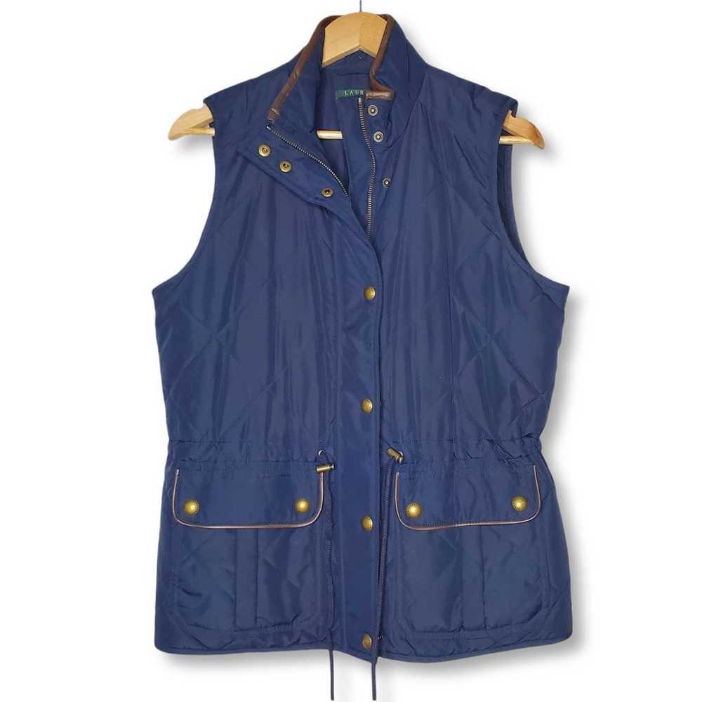 Lauren Ralph Lauren Quilted Puffer Vest Navy Sz L - image 1