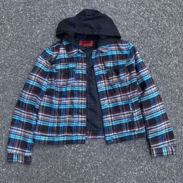 Vintage Tripp online Nyc hoodie plaid studded straps black red y2k large