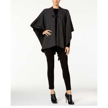 MICHAEL MICHAEL KORS Leather-Trim Poncho in charco