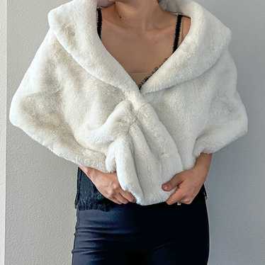 BHLDN Maxime Satin-Lined Faux Fur Wrap  Size Large - image 1