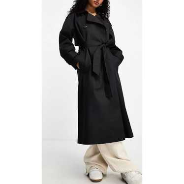 ASOS ASOS DESIGN longline trench coat Black