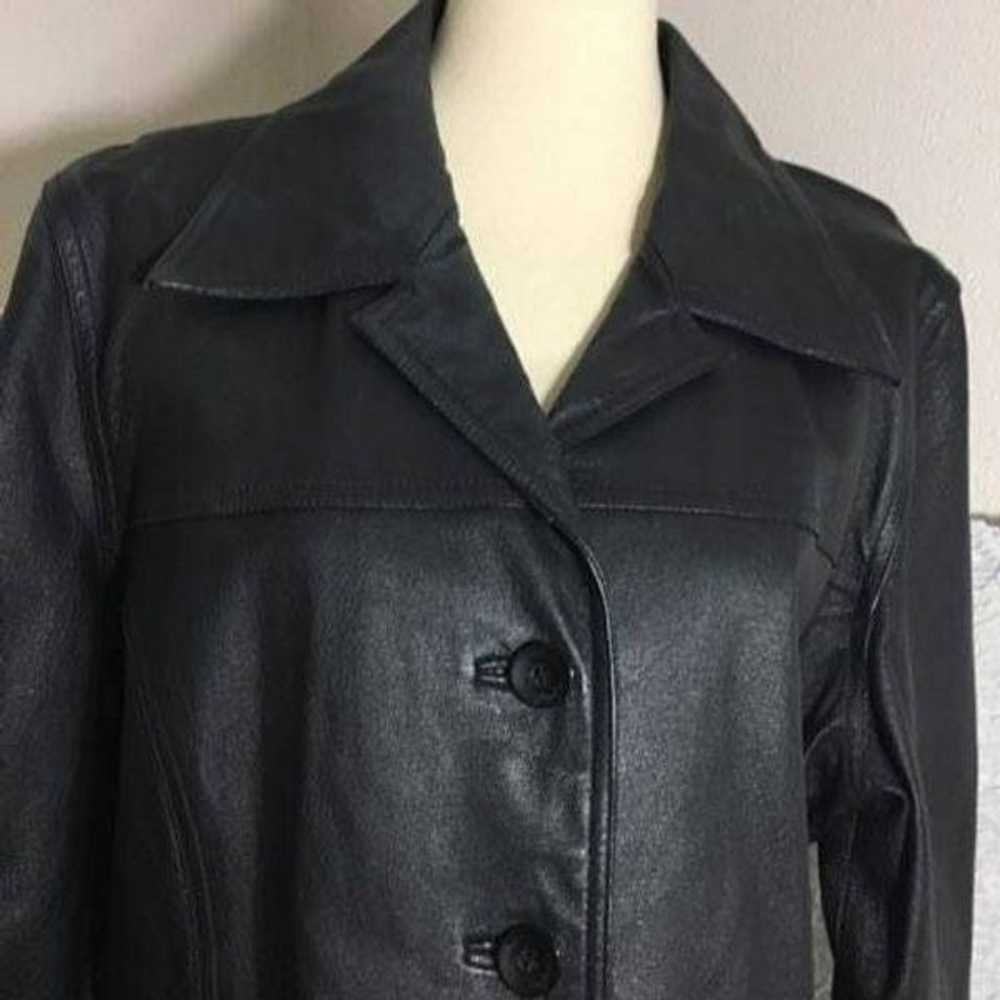 VTG Black Leather Jacket Size XL - image 7