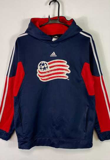 Navy Red Adidas Pullover Hoodie Youth's Large