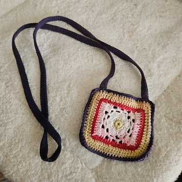 Vintage Mini Crochet Shoulder Bag - image 1