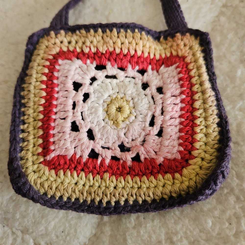 Vintage Mini Crochet Shoulder Bag - image 2