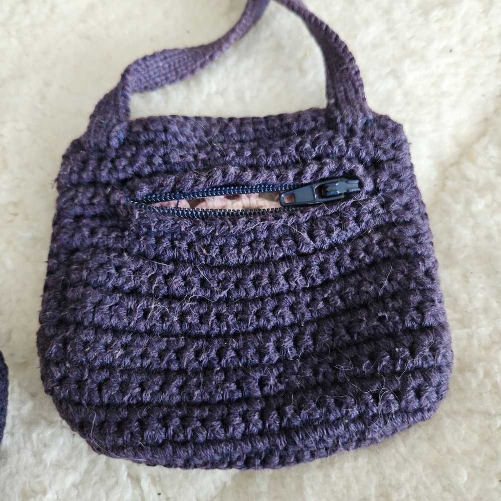 Vintage Mini Crochet Shoulder Bag - image 3