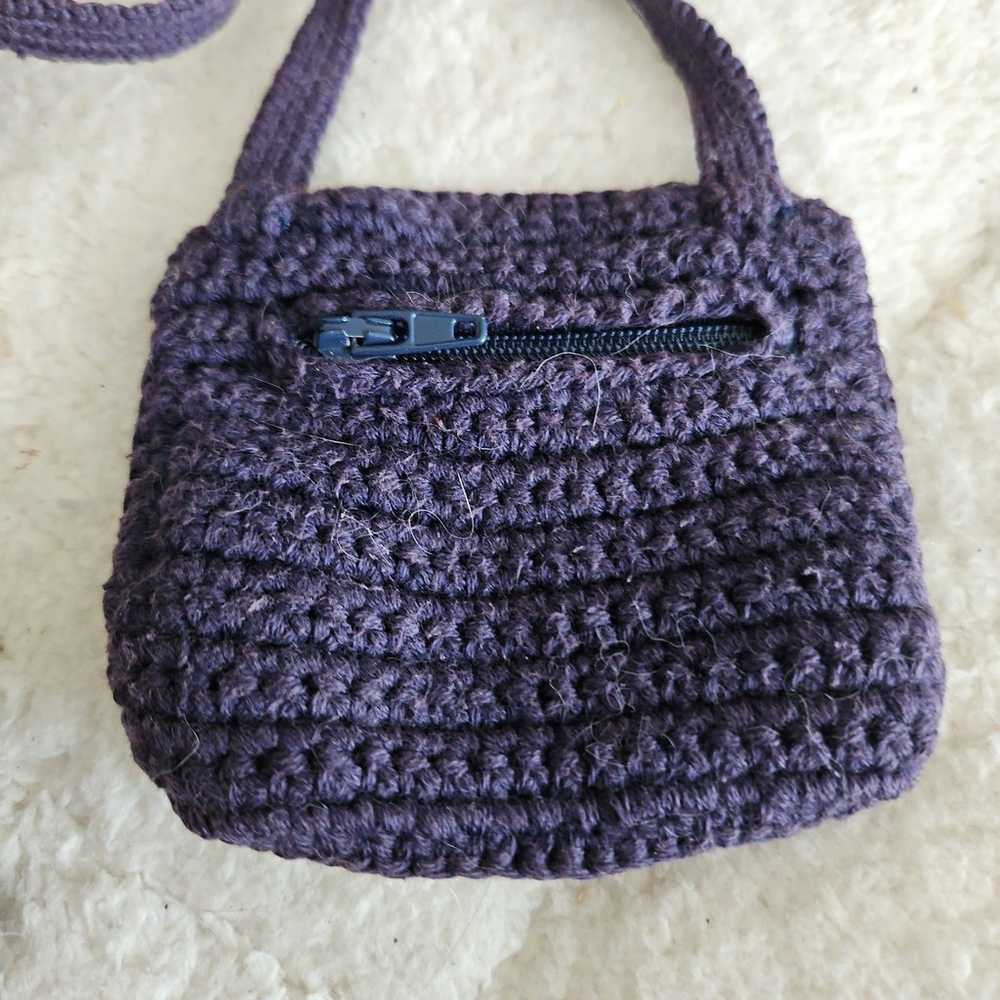 Vintage Mini Crochet Shoulder Bag - image 4