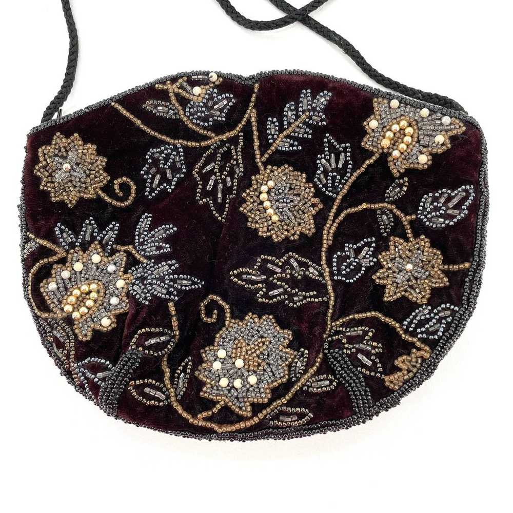 Carolyn Barton Vintage Beaded Brown Bag - image 1