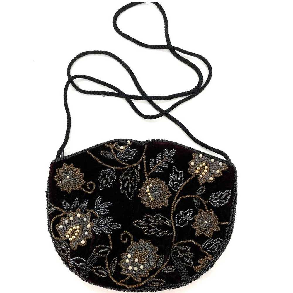 Carolyn Barton Vintage Beaded Brown Bag - image 2