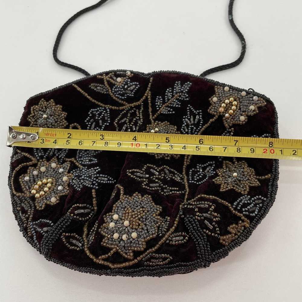 Carolyn Barton Vintage Beaded Brown Bag - image 9