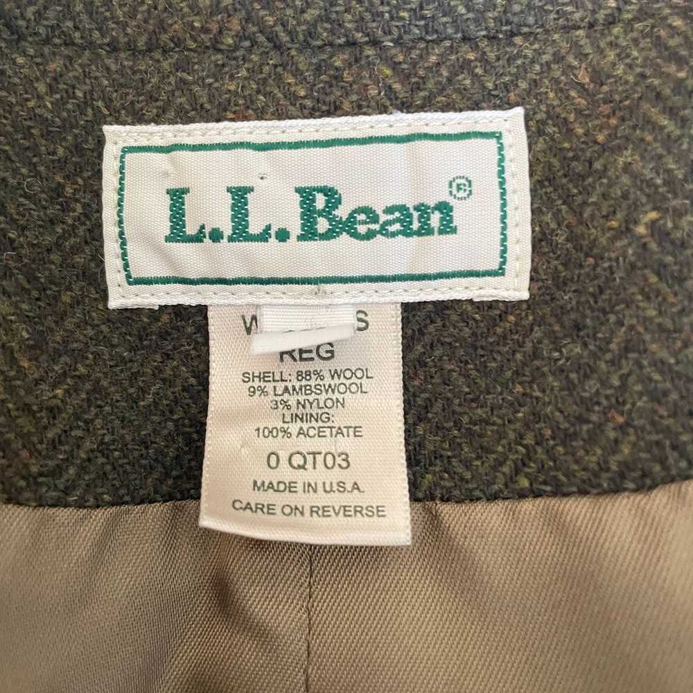 L.L.Bean Olive Green 3 Buttons Herringbone Patter… - image 7