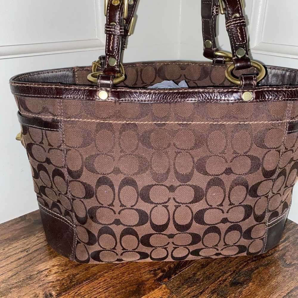 AUTHENTIC COACH CHOCOLATE BROWN SIGNATURE GALLERY… - image 5
