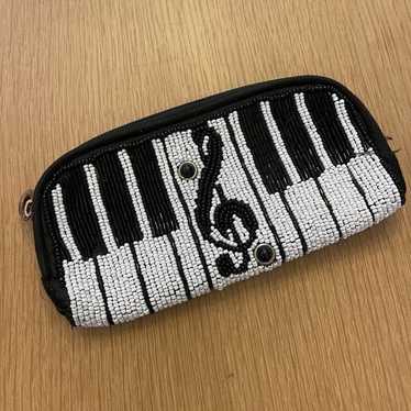 Vintage Mary Frances Piano Music Note Beaded Clutc