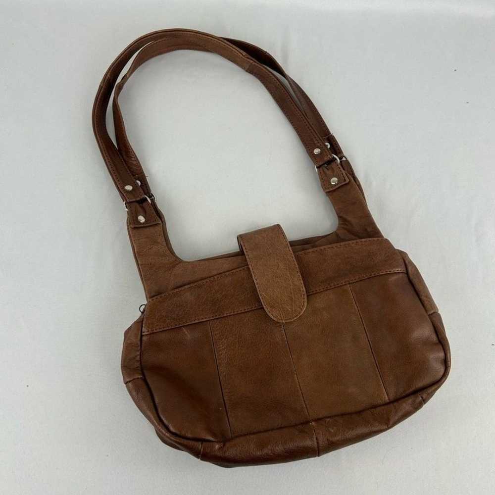 Vintage Brown Genuine Leather Shoulder Bag - image 1