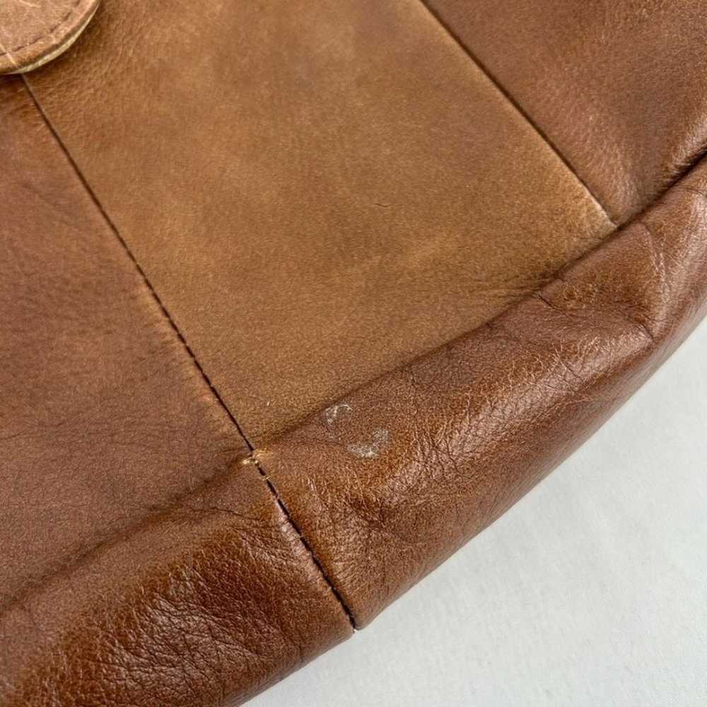 Vintage Brown Genuine Leather Shoulder Bag - image 6