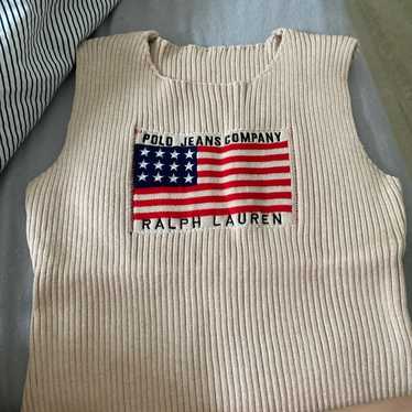 Vintage Beige Knit Vest - image 1