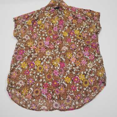 Jane & Delancy Vibrant Floral Button-Up Short-Sle… - image 1