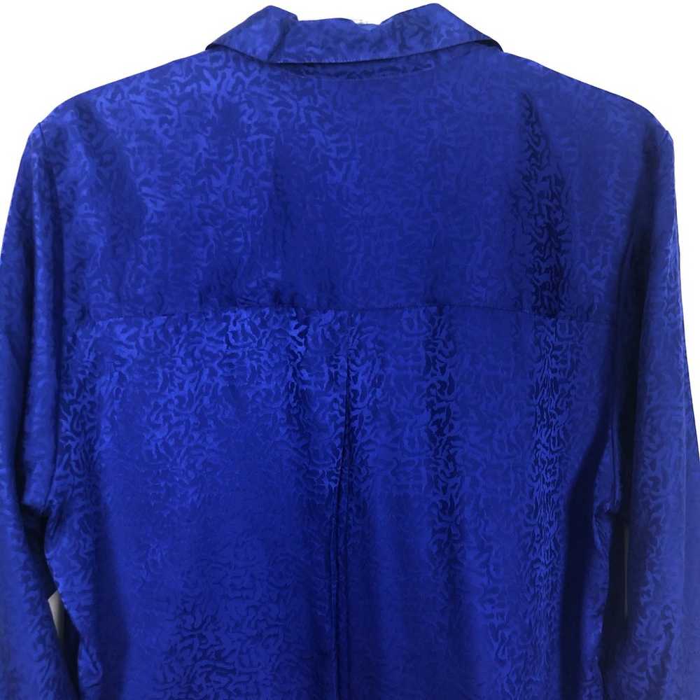Sunny Leigh Vintage Women's 100% Silk Blue Button… - image 10
