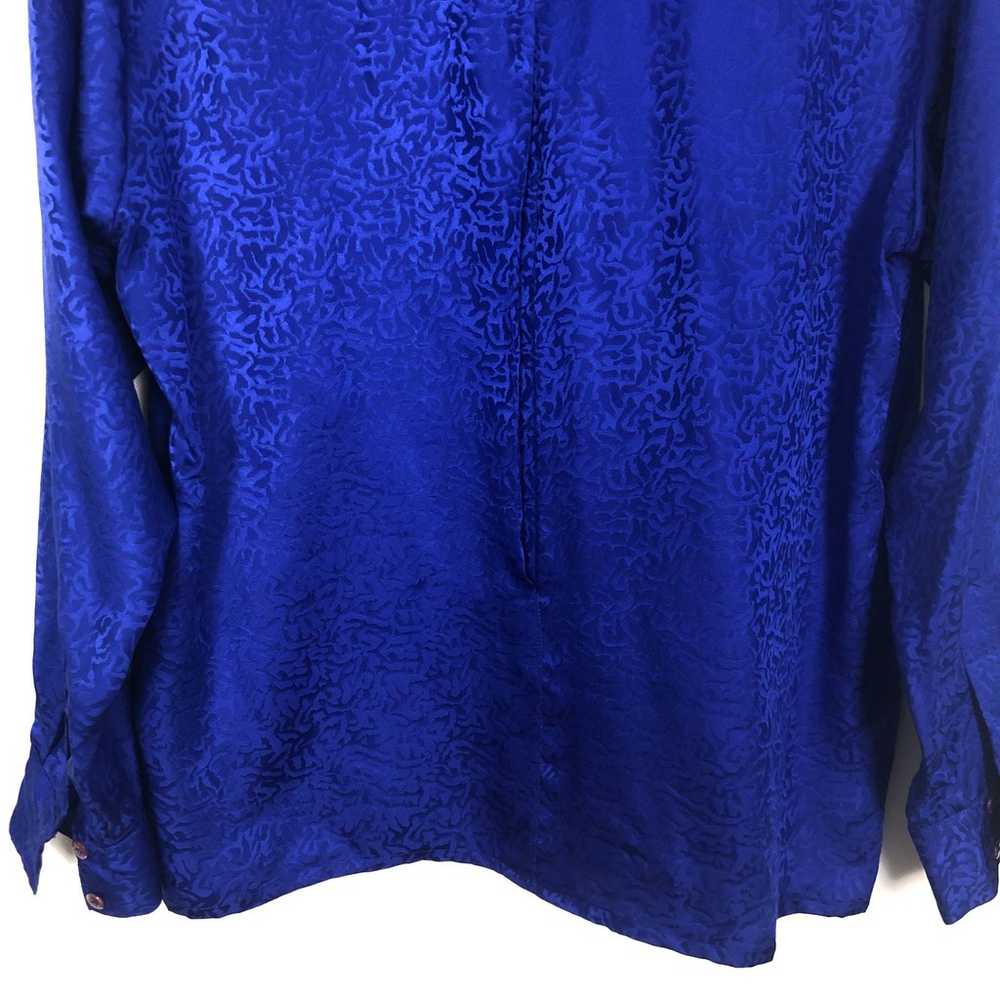 Sunny Leigh Vintage Women's 100% Silk Blue Button… - image 11