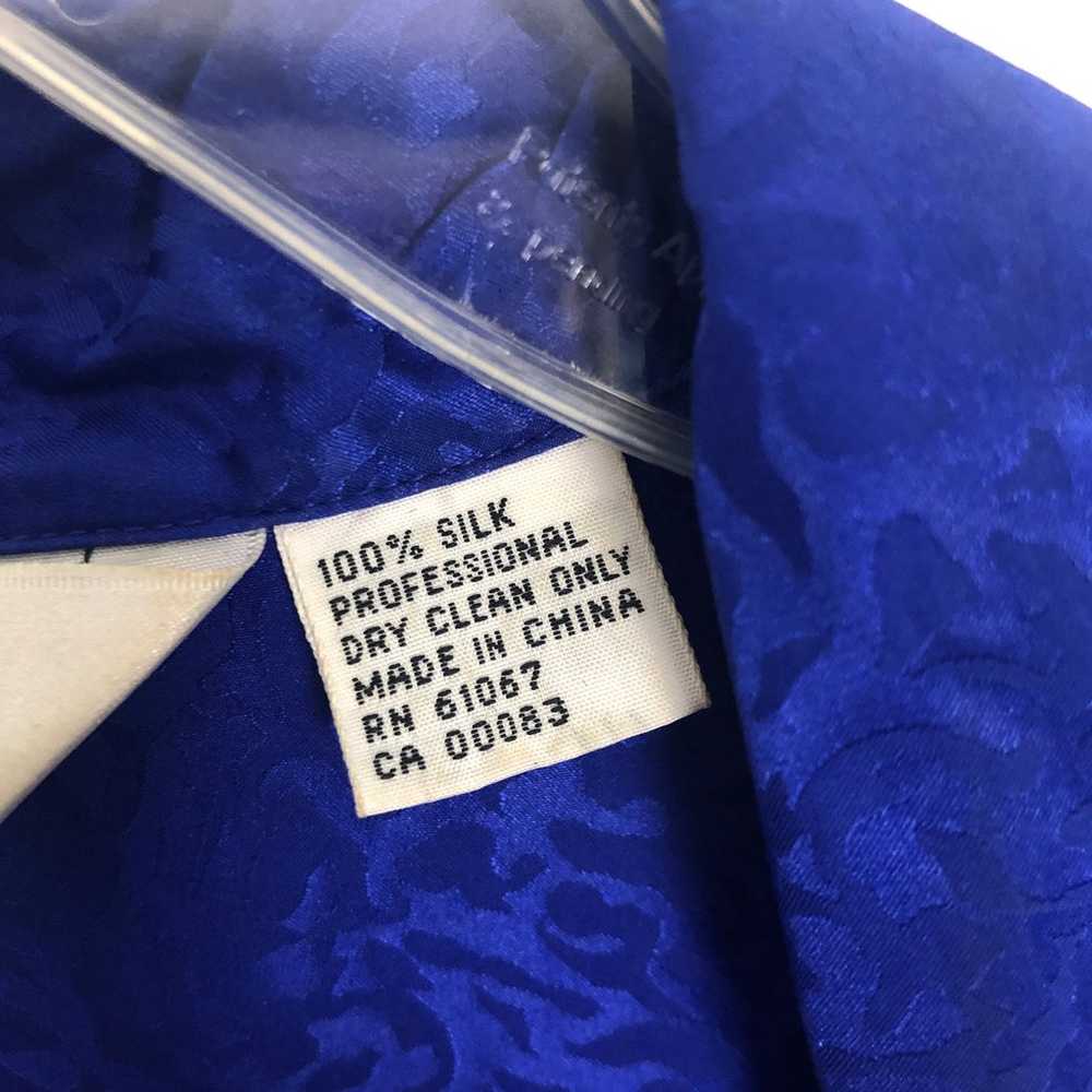 Sunny Leigh Vintage Women's 100% Silk Blue Button… - image 3
