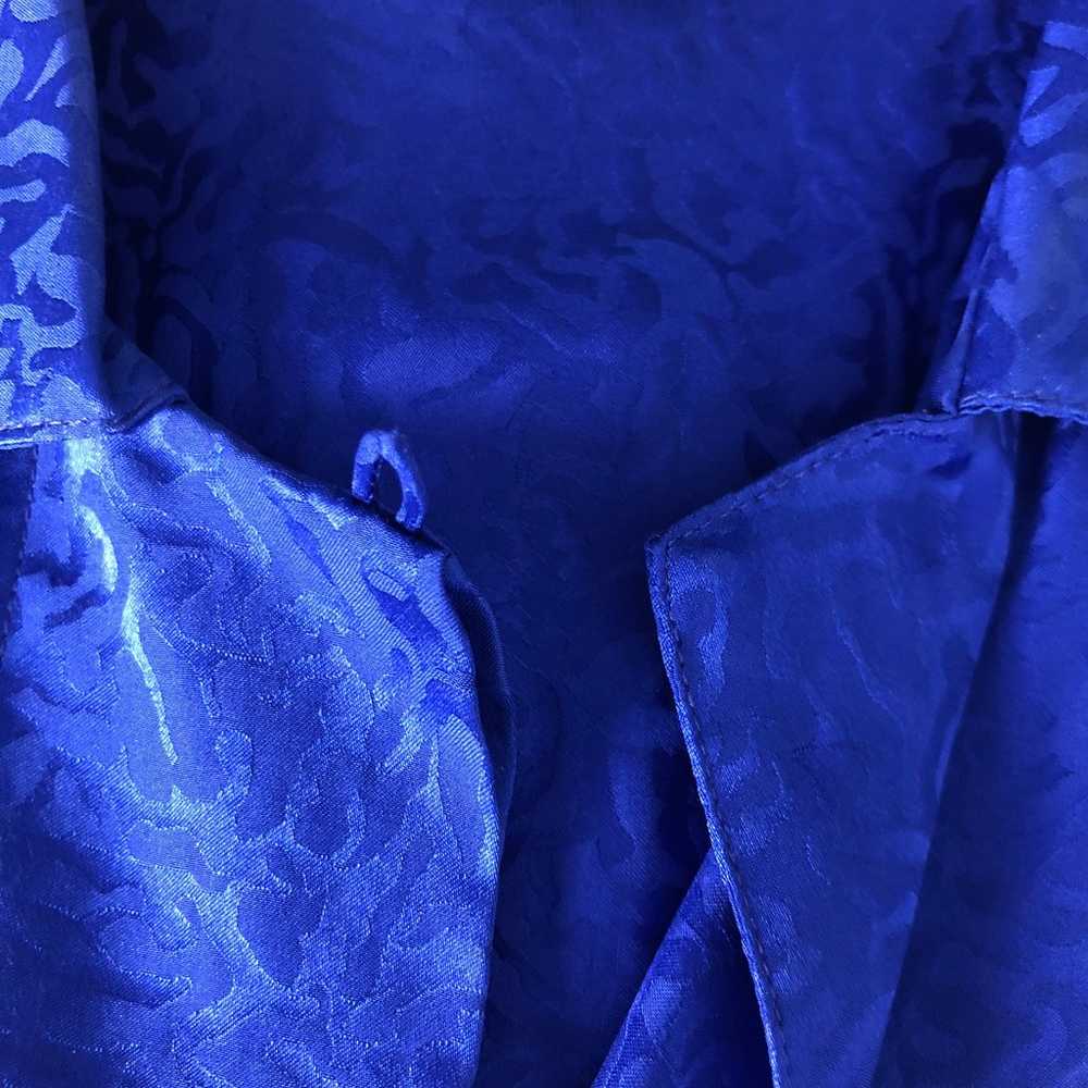 Sunny Leigh Vintage Women's 100% Silk Blue Button… - image 5