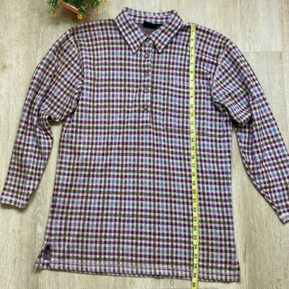 Vintage Liz Claiborne Gingham Flannel Tunic Top - image 10