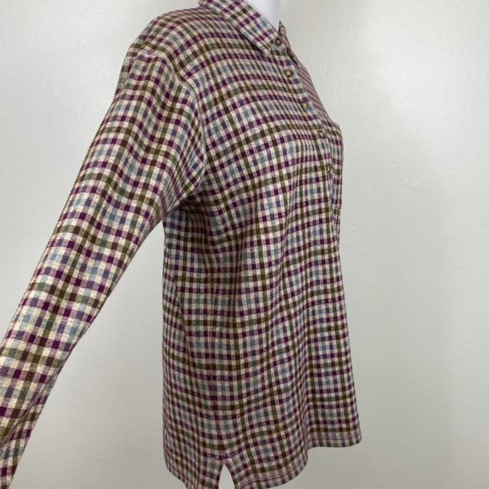 Vintage Liz Claiborne Gingham Flannel Tunic Top - image 3