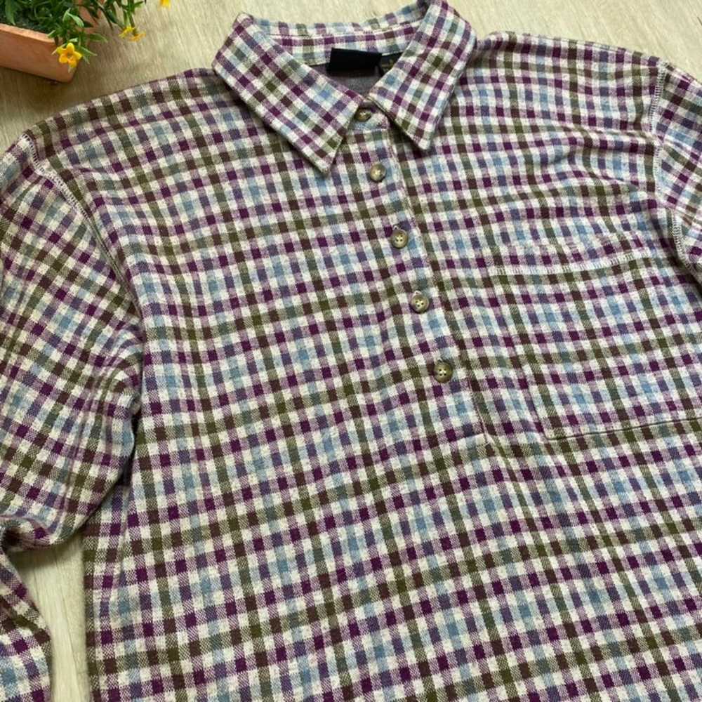 Vintage Liz Claiborne Gingham Flannel Tunic Top - image 7