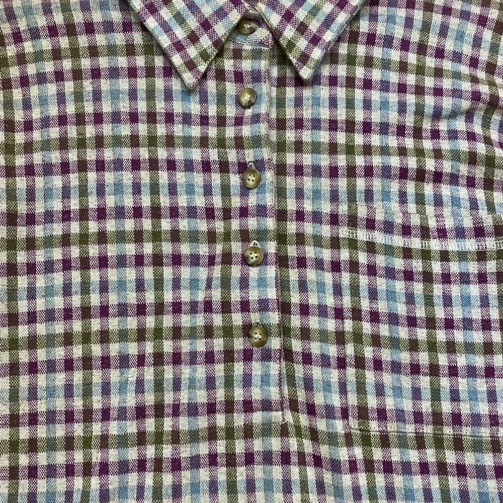 Vintage Liz Claiborne Gingham Flannel Tunic Top - image 8