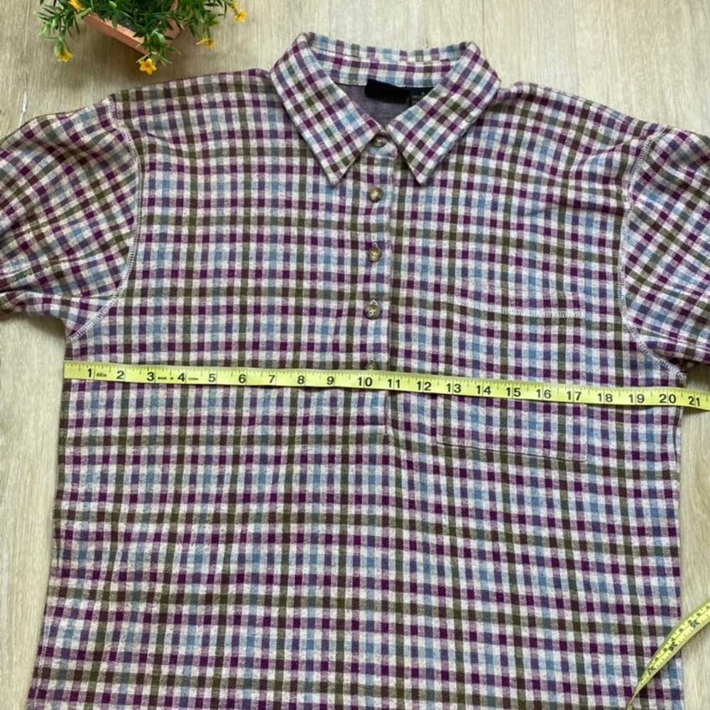 Vintage Liz Claiborne Gingham Flannel Tunic Top - image 9