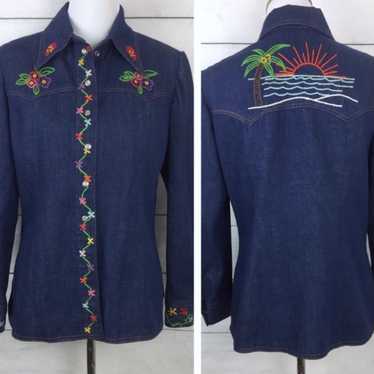 Vintage 70s embroidered shirt - Gem