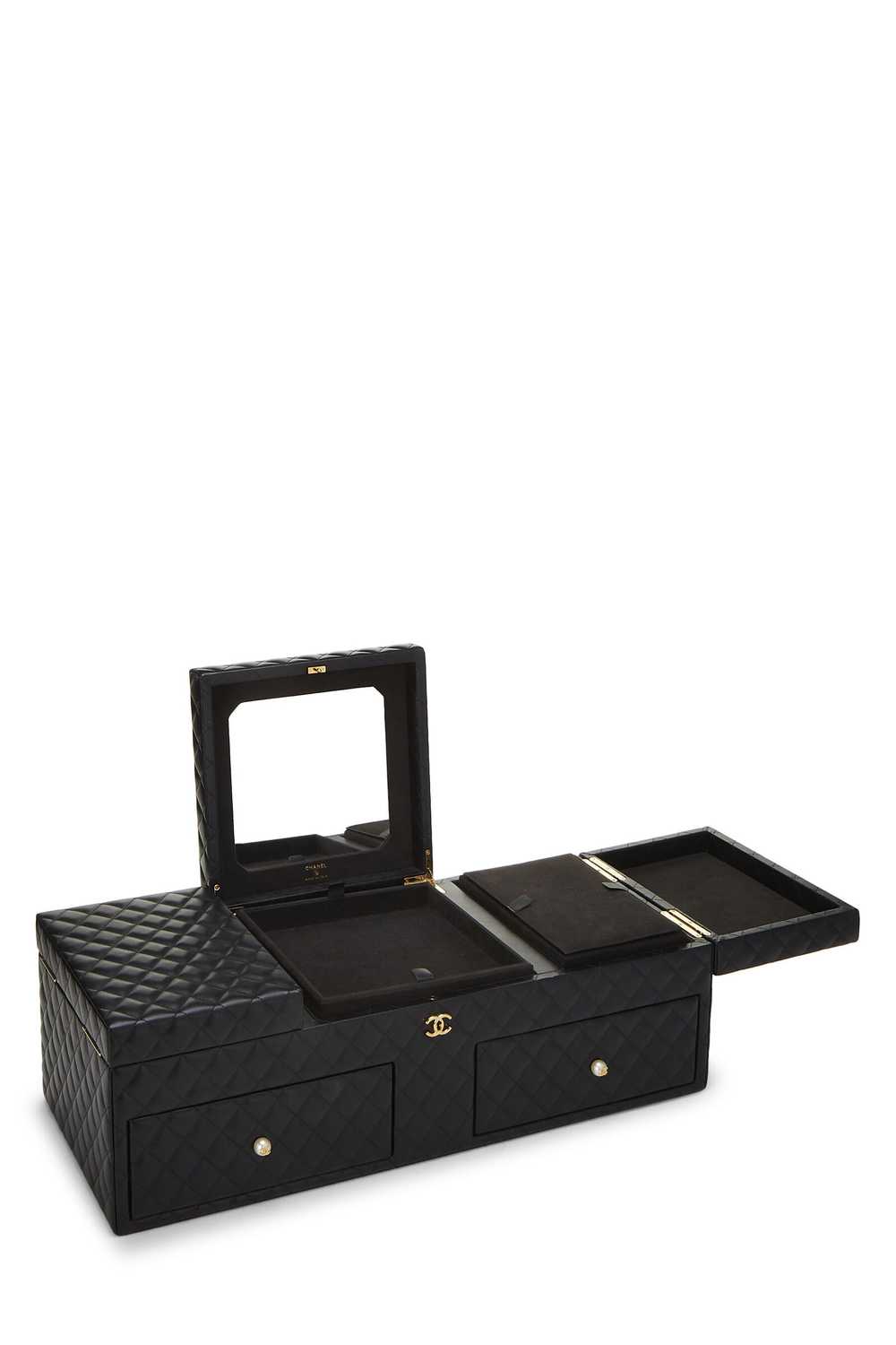 Black Quilted Lambskin Jewelry Chest Large - image 5