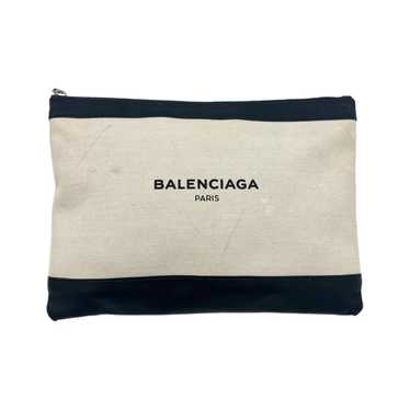 Balenciaga Canvas Logo Clutch