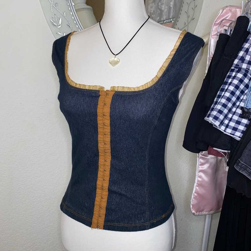 vintage corset style top - image 2
