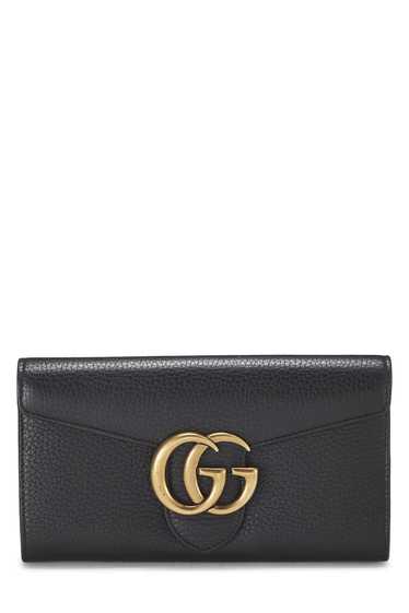 Black GG Marmont Leather Long Wallet