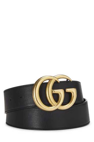 Black Leather GG Marmont Belt