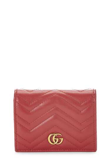 Red Leather GG Marmont Card Case