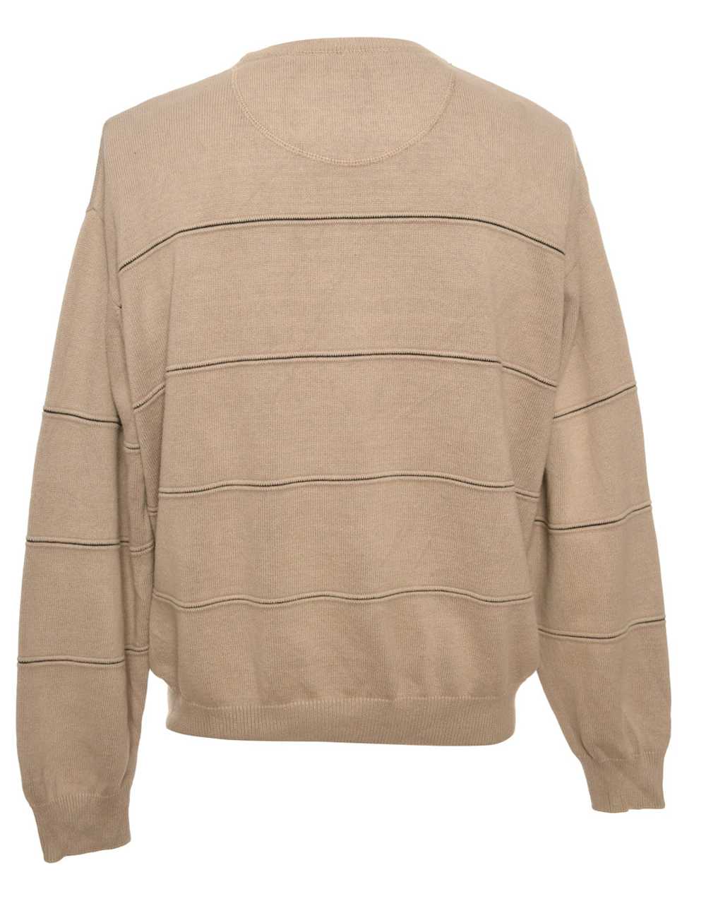 Patterned Beige Jumper - M - image 2