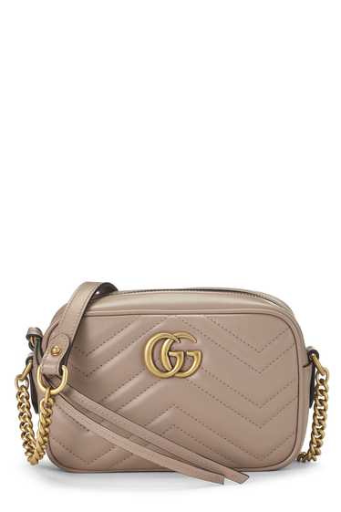 Pink Leather GG Marmont Crossbody Bag Small
