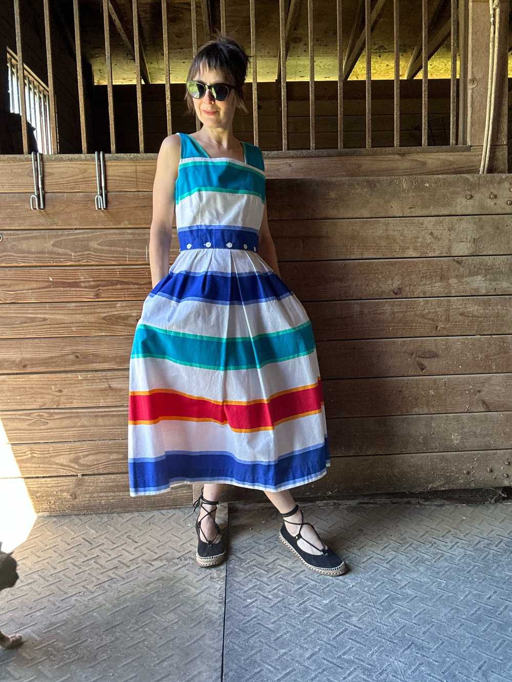 1980s Lanz Originals Striped Dress - image 4