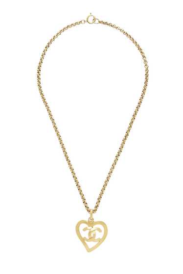 Gold 'CC' Open Heart Necklace - image 1
