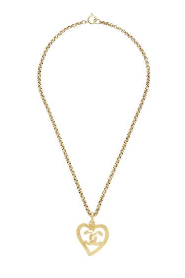 Gold 'CC' Open Heart Necklace