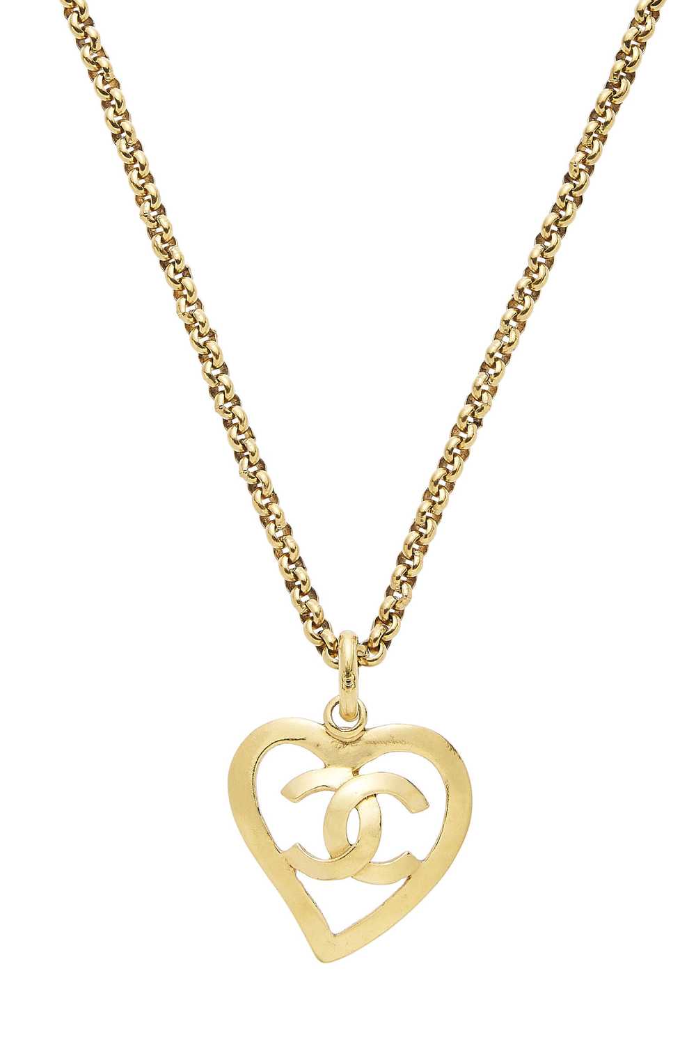 Gold 'CC' Open Heart Necklace - image 2