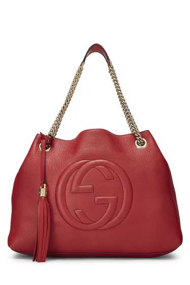 Red Leather Soho Chain Tote