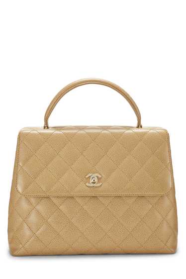 Beige Quilted Caviar Kelly