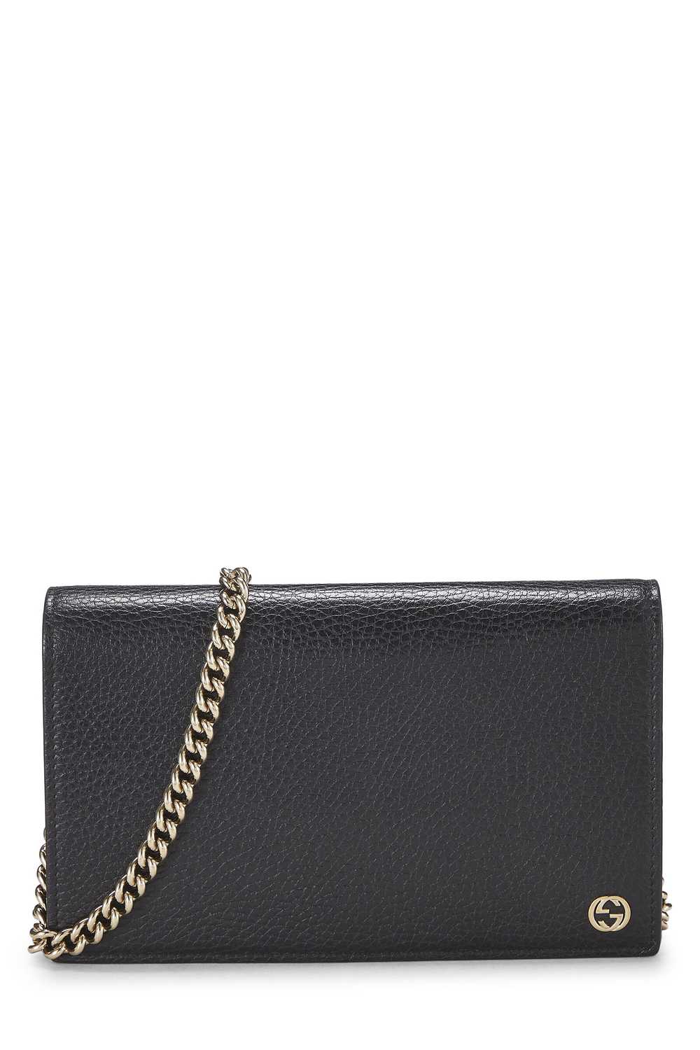 Black Leather Interlocking Wallet On Chain (WOC) - image 1