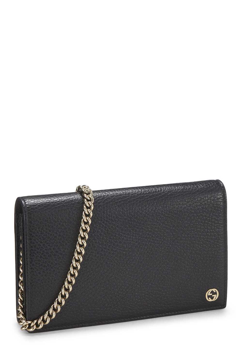 Black Leather Interlocking Wallet On Chain (WOC) - image 2