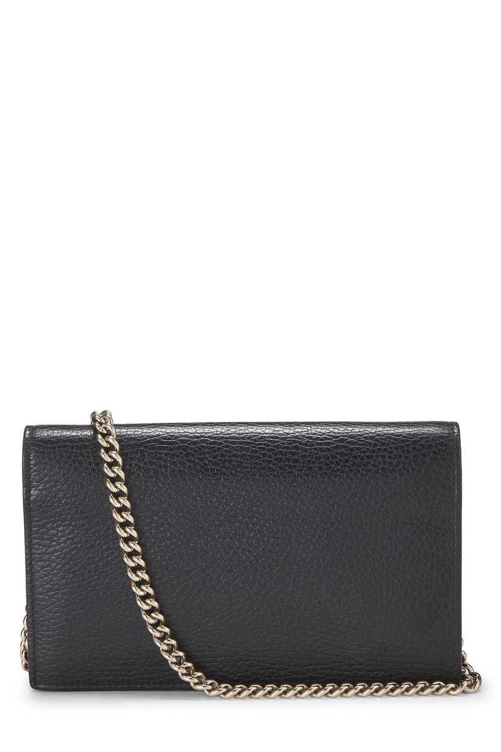 Black Leather Interlocking Wallet On Chain (WOC) - image 4